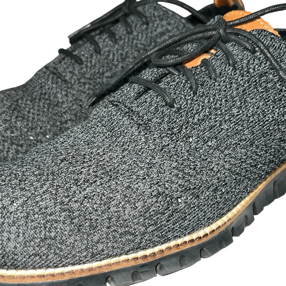 Cole Haan Men’s ZeroGrand Stitchlite Wingtip Oxford Black Gray Shoes Size 10